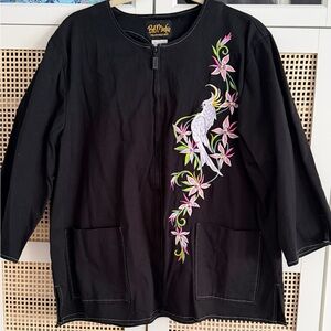 EUC Bob Mackie Black Jacket with Embroidery